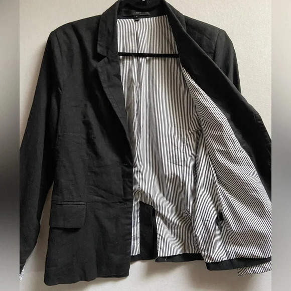 Harve Benard black  linen blazer Sz 6 - Picture 6 of 13